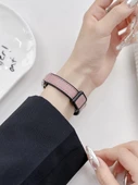Xiaomi Bileklik 9 Seramik Bej Pembe Kum Silikon Kordon - 3