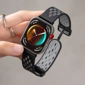 Huawei Fit 2 Vitality Fashion Elegant Uyumlu Siyah Gri Silikon Kordon + Ekran Koruyucu Film - 1
