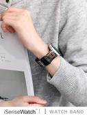 Ekose Desenli Apple Watch Kordonu 42mm (10. Nesil) Siyah Gri Tek Katmanlı Film - 2