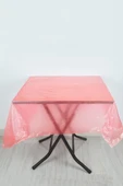 Tek Kullanımlık Plastik Masa Örtüsü - Kırmızı 140cm x 140cm - 100 Adet thumbnail 5