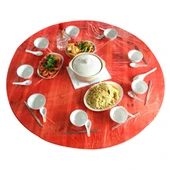 Tek Kullanımlık Plastik Masa Örtüsü - Kırmızı 140cm x 140cm - 100 Adet thumbnail 6