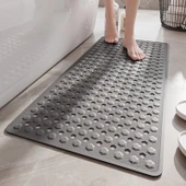Kaymaz Banyo Duş Halısı - 40x88cm - Yade Gri - 2'li Set - 2