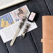 Huawei Bileklik 7/7NFC Uyumlu Retro Deri Akıllı Bileklik Kordonu - Kayısı Rengi - 1