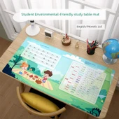 Çocuk Çalışma Masası Matı - İngilizce Harfler/Uluslararası İngiliz Standardı Yeşil Çimen Desenli - 100cm x 50cm - 1