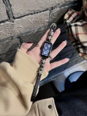 Huawei Bileklik 7/7NFC Uyumlu Retro Deri Akıllı Bileklik Kordonu - Kayısı Rengi - 8