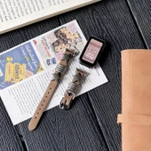 Huawei Bileklik 7/7NFC Uyumlu Retro Deri Akıllı Bileklik Kordonu - Kahverengi - 1