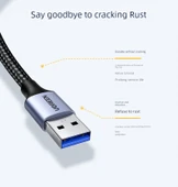 Çift Başlıklı USB 3.0 Data Kablosu - 2 Metre, 2.0 Erkek Dişi - 9