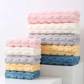 Mercan Polar Havlu Seti - Şeker Kadife Beyaz (35x75 cm Havlu + 70x140 cm Banyo Havlusu) - 5