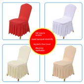 Minimalist Yüksek Elastik Pileli Sandalye Kılıfı - Koyu Kahverengi - 2