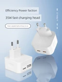 35W EU PD Hızlı Şarj Aleti - 35W A+C Çift Portlu + USB-L + PD Kablolar - 7