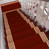 Kendinden Yapışkanlı Kaymaz Merdiven Halısı - Orta Avrupa Kırmızı - 1 Metre - 10