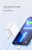 35W EU PD Hızlı Şarj Aleti - 35W A+C Çift Portlu + USB-L + PD Kablolar - 11
