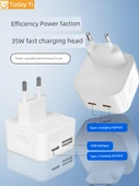 35W EU PD Hızlı Şarj Aleti - 35W A+C Çift Portlu + USB-L + PD Kablolar - 2