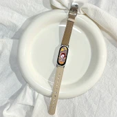 Xiaomi Bileklik 9 Kordonu - Sevimli Ayı Desenli - Kayısı/Kahverengi - 1