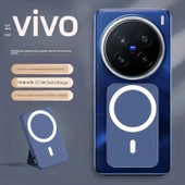 Vivo Uyumlu Manyetik Kablosuz Powerbank - 10000mAh - Mavi - 1