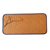 Rattan Çay Altlığı - Kare Serbest El Lotus Çiçeği Desenli - 4