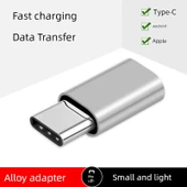 Type-C Lightning Micro USB Android Adaptör - Type-C Dişi - Android Erkek - Siyah - 3