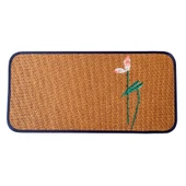 Rattan Çay Altlığı - Kare Serbest El Lotus Çiçeği Desenli - 1