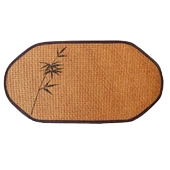 Rattan Çay Altlığı - Kare Serbest El Lotus Çiçeği Desenli - 5