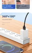 3'ü 1 Arada Dönen Manyetik Data Kablosu - 1m Kırmızı Apple Lightning - 2