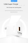 Huawei Nova ve Mate Serisi için 120W Hızlı Şarj Aleti - 1m ve 2m Kablolu (2 Kablolu) - 8