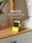 Apple Watch Silikon Şarj Standı - Peynir Rengi - 5