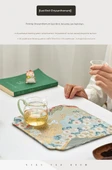 Çin Zen Stil Çay Matı Masa Örtüsü - [Doğu Çit Krizantem] Çay Matı Kare Pencere - 8