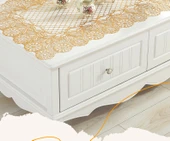 Su Geçirmez PVC Masa Örtüsü - 50cm Çap Kare Altın - Tek Parça thumbnail 8