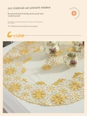 Su Geçirmez PVC Masa Örtüsü - Dianou 60*120cm Oval Altın - İki Parça - 4