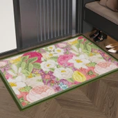 Büyük Çiçek Desenli Fransız Pastoral Paspas - 50x80 cm - 1