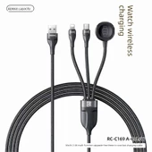 1.2m Siyah 3'ü 1 Arada Hızlı Şarj Kablosu - Lightning, Micro USB, USB-C ve Apple Watch Uyumlu - 2