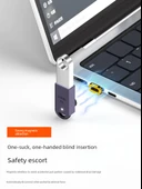 USB OTG Manyetik Adaptör - [Işıklı Düz Başlıklı Ayrı TYPE-C Manyetik Taban Yuva] Manyetik Erkek Başlık Gerektirir - 4