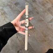 Xiaomi Bileklik 9 Uyumlu Dört Yapraklı Yonca Desenli Deri Kordon - Ginkgo - 1