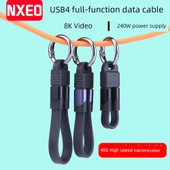 Çift Başlıklı Type-C 40G Data Kablosu USB 3.2 Gen 2 - Siyah - 13.2cm - 6