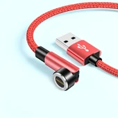 5A Manyetik Adaptör Kablosu 2m - Kırmızı (Manyetik Başlıksız) - 1
