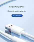 6A Dirsek USB-A - Type-C Hızlı Şarj Kablosu - 1m Beyaz - 2'li Paket - 5