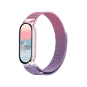 Xiaomi Mi Band 9 Şampanya Kiraz Tozu Milanese Manyetik Kordon + 2 Adet HD Film - 6