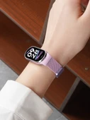 Xiaomi Mi Band 9 Şampanya Kiraz Tozu Milanese Manyetik Kordon + 2 Adet HD Film - 3
