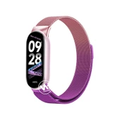 Xiaomi Mi Band 9 Şampanya Kiraz Tozu Milanese Manyetik Kordon + 2 Adet HD Film - 7