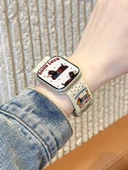 Apple Watch 41mm Siyah iwatch7/8/9 için Örgü Manyetik Kordon - 11