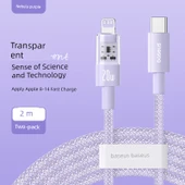 USB-C - Lightning Hızlı Şarj Kablosu - Nebula Mor 2m (PD20W) - 1