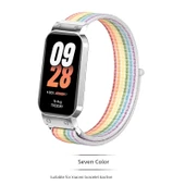 Xiaomi Bileklik 8 Active Dokuma Kordon - Yedi Renk [Nylon, Gümüş Çerçeve] - 1