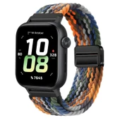 Honor Watch 5 Üzüm Moru Manyetik Örgü Kordon - Siyah Konnektör - 6
