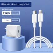 Apple 20W PD Hızlı Şarj Aleti - 8-14 Serisi 1.5m PD Kablolu - 1