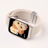 Honor Watch 5 Üzüm Moru Manyetik Örgü Kordon - Siyah Konnektör - 3