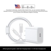 iPhone 8-14 için 20W Güç Adaptörü + 1.0m PD Hızlı Şarj Kablosu - 1