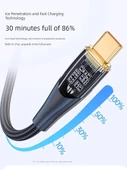 120W 6A Type-C Hızlı Şarj Data Kablosu - 1.8m Siyah (Çift Type-C, Akıllı Kapanma, İki Adet) - 3