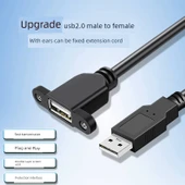 USB 2.0 Uzatma Kablosu - 0.3m - Sağ Köşe Erkek Dişi Yarım Kaplı - 7
