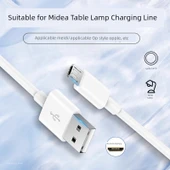 USB Şarj Kablosu - 2m - Beyaz - 2A Şarj Başlıklı - 2