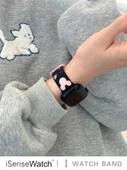 42mm (1~3. Nesil) Apple Watch Uyumlu Silikon Kordon ve Ekran Koruyucu - Yıldız Işığı Kahverengi - 5